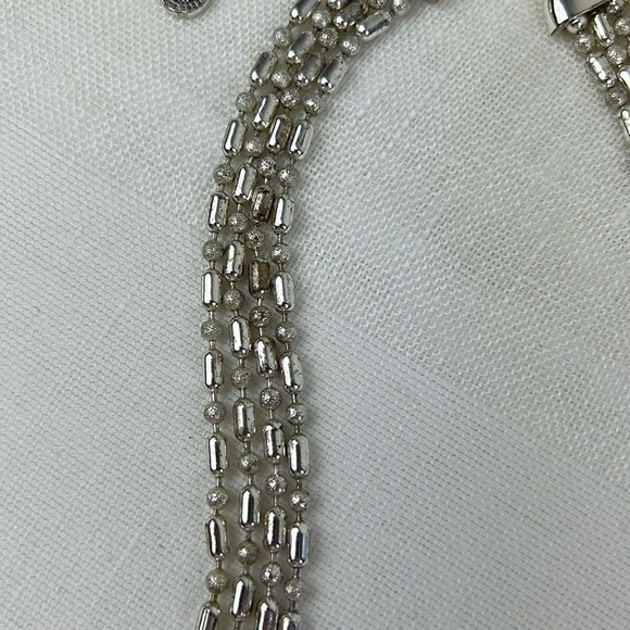 Vintage Napier Necklace Multistrand Silvertone Chain Adjustable 4 Row Signed - Picture 5 of 7